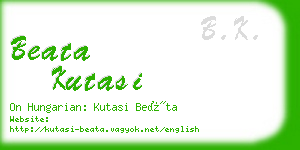 beata kutasi business card